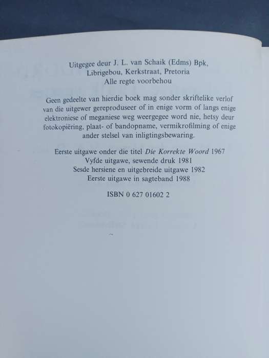 Die Korrekte Woord / H.J.J.M.Van Der Merwe