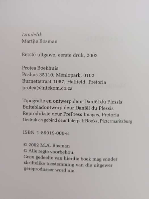 Landelik / Martjie Bosman