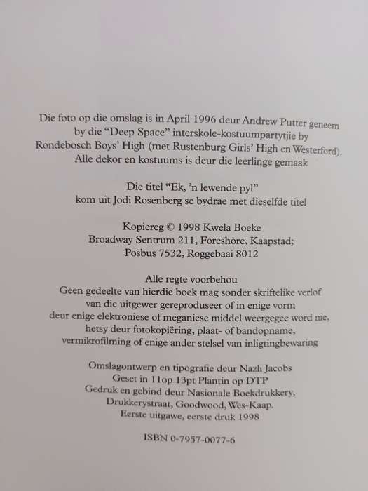 ek, 'n lewende pyl / Jong Suid-Afrikaanse Skrywers 2