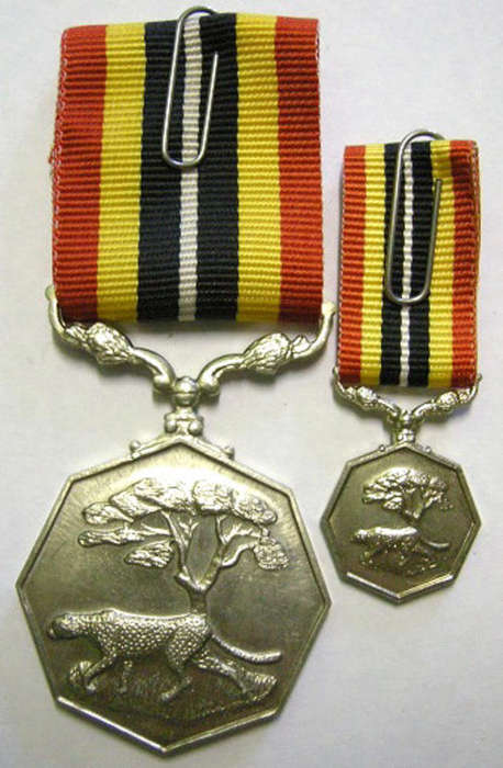 Full Size Southern Africa Medal Uniface Susp Tall Grass Crisp Detail Matte Finish Nr w/ Miniature