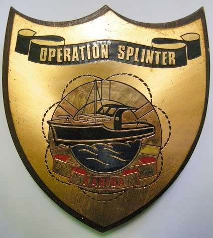 Rhodesia Operation Splinter Copper on Wood Plaque