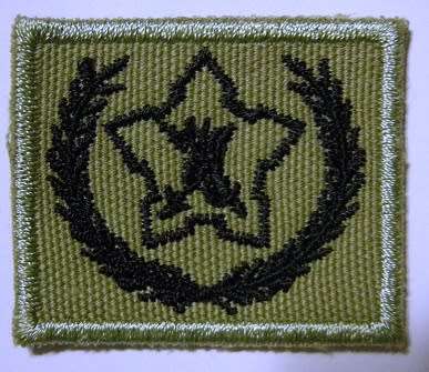 SANDF Army Breast Badge 5 Year Volunteer Service Embroidered on Material.