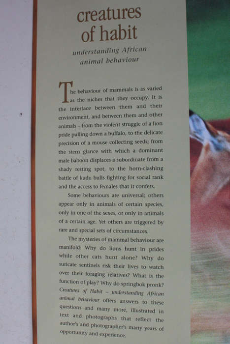Creatures of Habit, Understanding African Animal Behaviour by Peter Apps