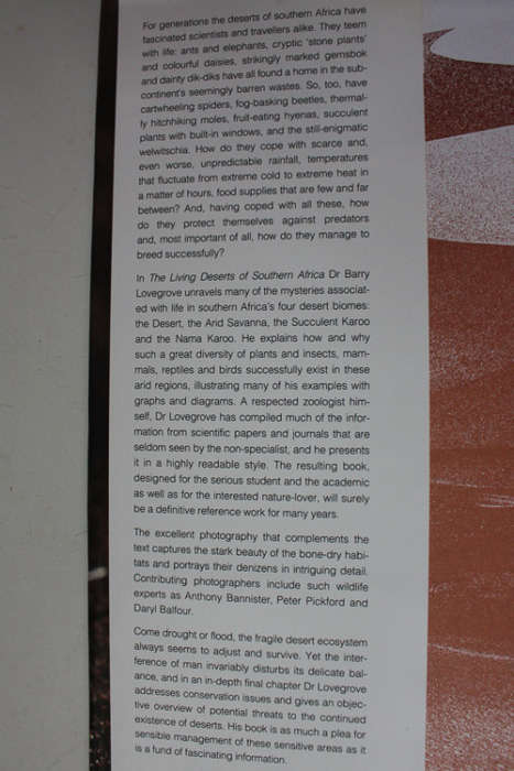 The Living Deserts of Southern Africa by Barry Lovegrove