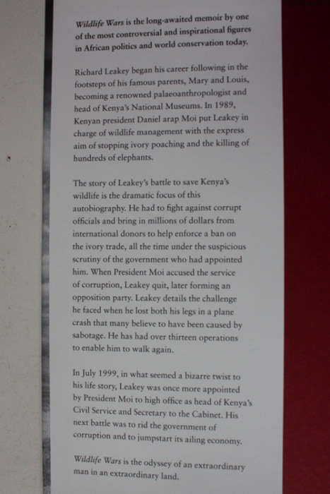 Wildlife Wars, My Battle to Save Kenya`s Elephants by Richard Leakey