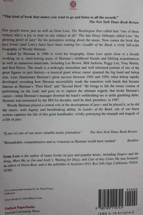 Leader of the Band: The Life of Woody Herman by Gene Lees