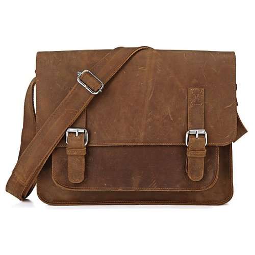 Full Grain Leather Messenger Bag, Handbag 14 Inch Laptop, Computer, Apple, iPad, Macbook,iPhone