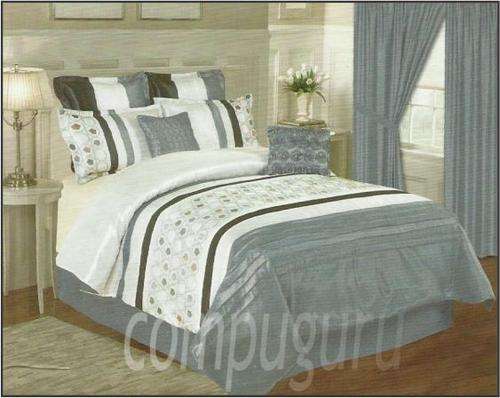 King Size Luxury Comforter -12 Piece Set - Grey