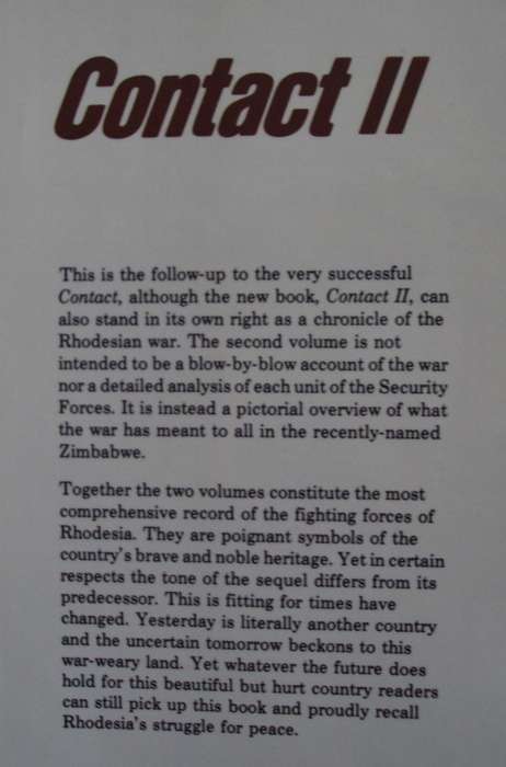 Contact II The Struggle for Peace: A Pictorial Account of the Rhodesian War - Paul Moorcraft