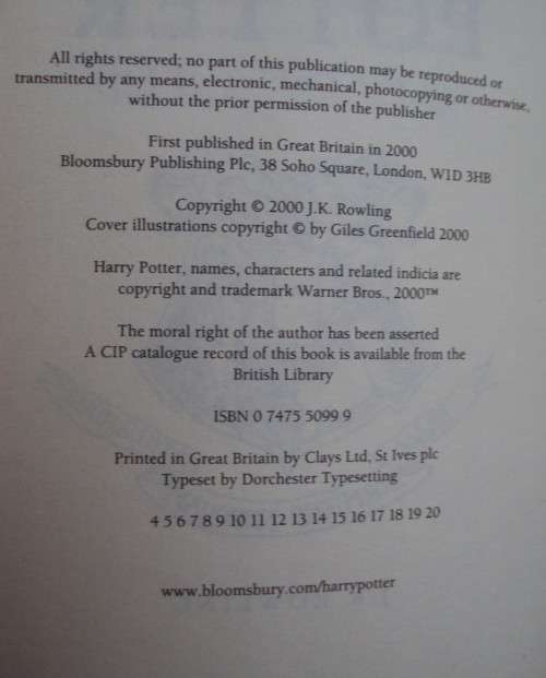 Harry Potter and the Goblet of Fire j k Rowling