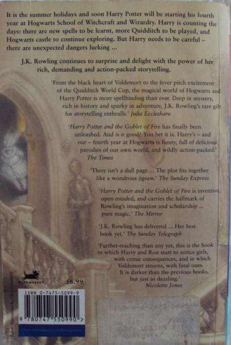Harry Potter and the Goblet of Fire j k Rowling