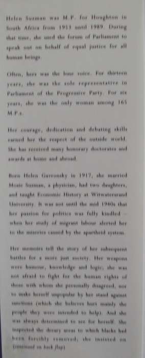 In No Uncertain Terms: A South African Memoir Helen Suzman