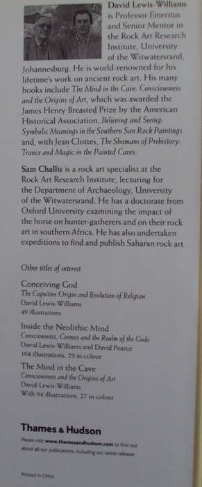 Deciphering Ancient Minds The Mystery of San Bushman Rock Art David Lweis Williams & Sam Challis