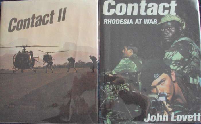 2 Books - Contact A Tribute to those who Serve Rhodesia & Contact II Struggle for Peace