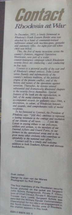 2 Books - Contact A Tribute to those who Serve Rhodesia & Contact II Struggle for Peace