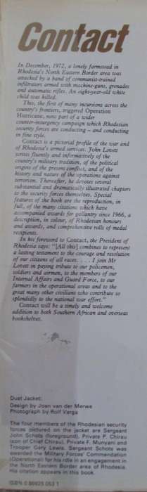 2 Books - Contact A Tribute to those who Serve Rhodesia & Contact II Struggle for Peace