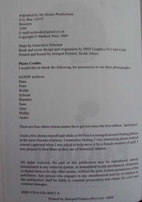 Parabat  Personal accounts of paratroopers in in combat situations in South Africas history