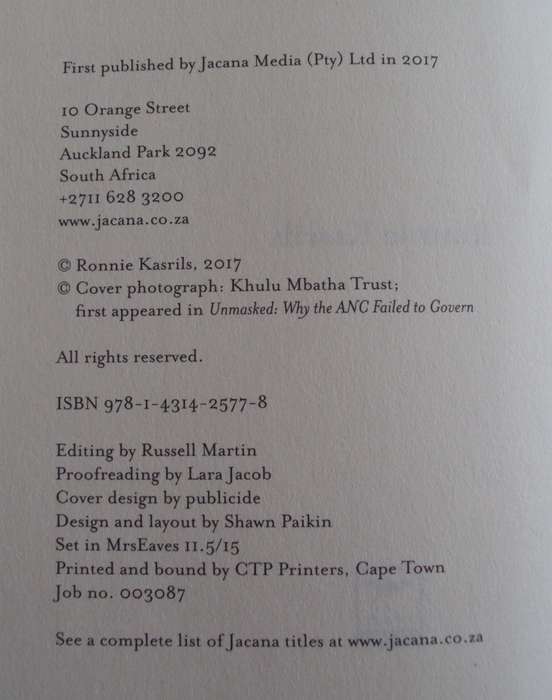 A Simple Man Kasrils and the Zuma Enigma Ronnie Kasrils Signed by the author