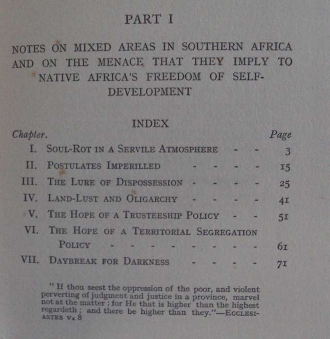 An Africa for Africans Plea on behalf of Territorial Segregation Areas & of their Freedom