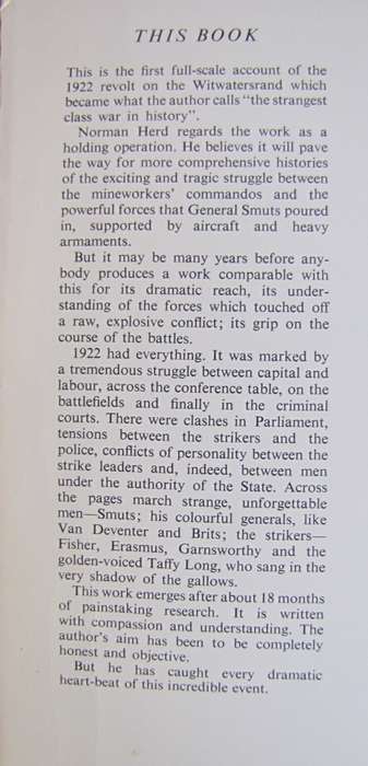 1922 Revolt on the Rand Norman Herd