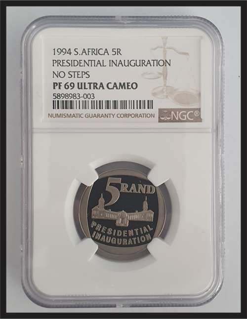 HIGH GRADE R5 // 1994 PRESIDENTAIL INAUGURATION R5 - `NO STEPS` NGC PF 69 ULTRA CAMEO