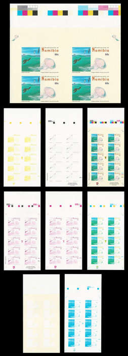 Namibia.  Set of 8 Imperforated Proof Sheetles.  Price equates to R250-00 per imperforated pair.