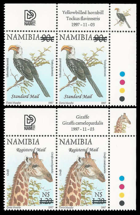 Namibia. Complete set of 9.  2007 Definitive Surcharges.  Cat.value R2 100-00.  Unmounted mint.