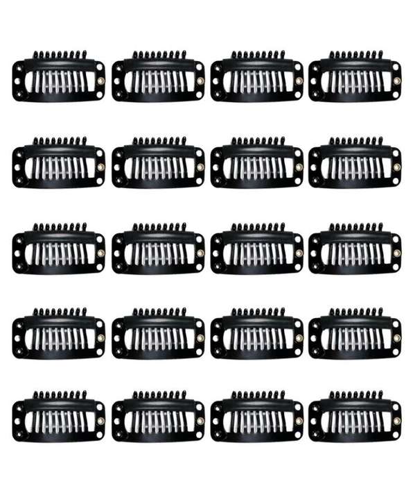 20 Pack Metal Wig Clips - Clip-ins for weaves and  wigs Black