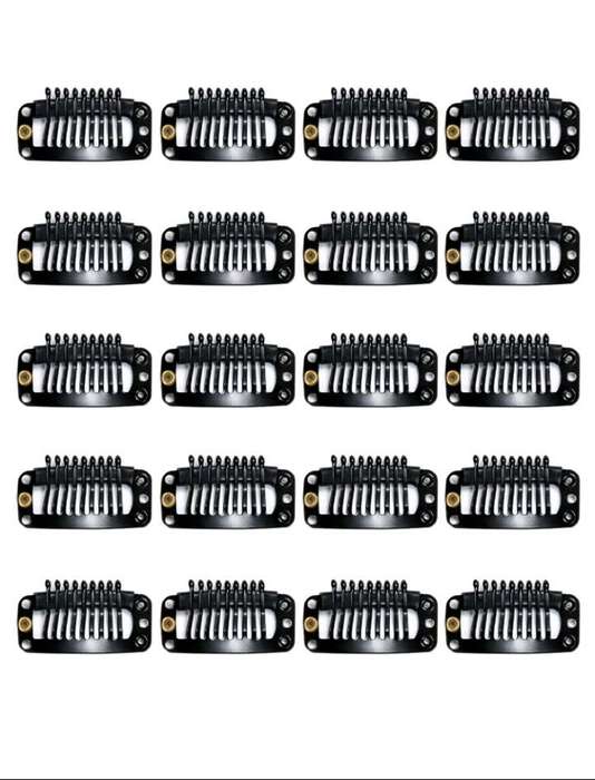 20 Pack Metal Wig Clips - Clip-ins for weaves and  wigs Black