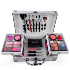 Professional Makeup Set 3 Lyers Suitcase Makeup Kit Glitter Lipstick Brushes Nail Polish Cosmetic