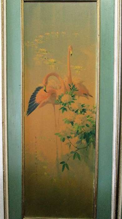 Popular Retro Kitsch Framed Vernon Ward Flamingo Prints - Total Size: 91cm/40cm