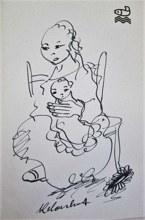 Rendezvous - Frans Claerhout - Waterkant, 1991 - PLUS Original Claerhout Drawing & Signature!!!