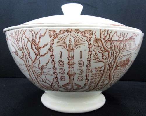 RARE!!! Large 1838-1938 Groot Trek Bowl With Lid!!! - NV de Sphinx, Holland - Perfect! - 26cm/20cm