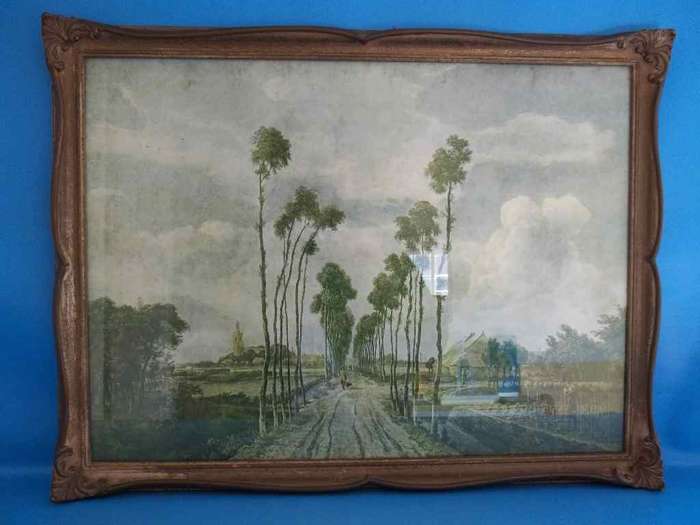 Attractive Print Behind Glass In A Lovely Vintage Frame - 60cm/45cm