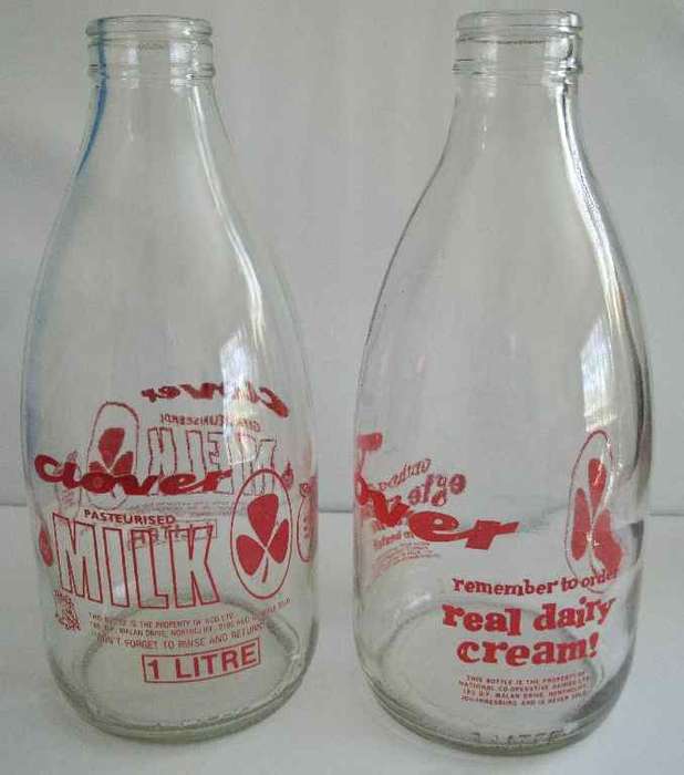 2 X Clover Milk Bottles
