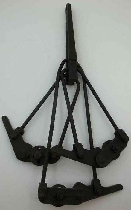 Old Metal Tool - 3 Moving Parts - Length 40cm