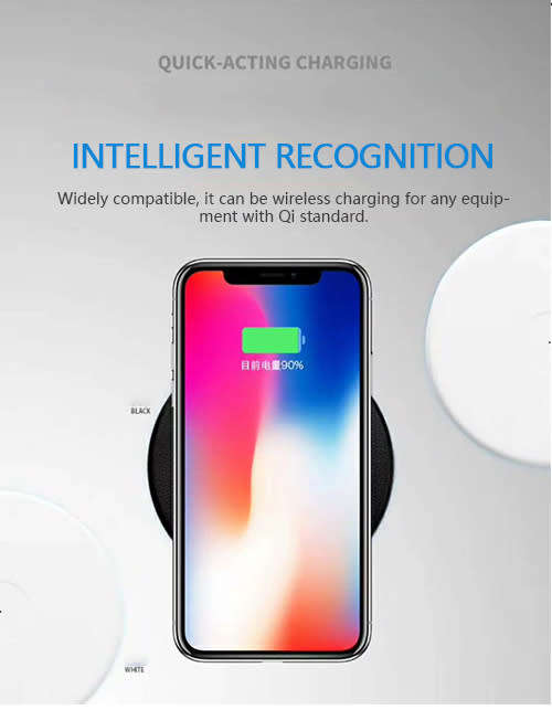 Round Qi Wireless Charger For Iphone X 8 Plus Fast Charging Pad For Samsung S8/Plus High Quality