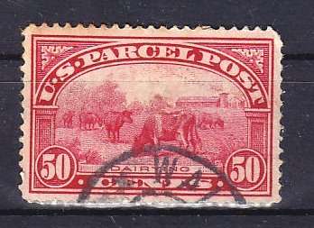* USA - 1913 PARCEL POST STAMP - Very high value - used with heavy hinge & paper remain