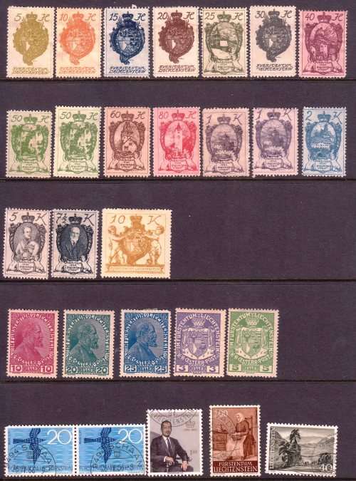 Lichtenstein mint hinged selection