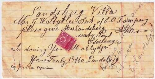 COGH - 1902 receipt - As per Photo
