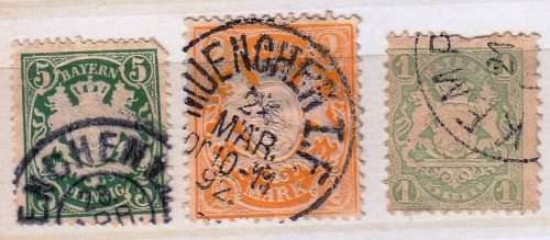 Germany - Bavaria - Used - including 1888/99 2m orange Perf. 11.5 with crisp cancellation