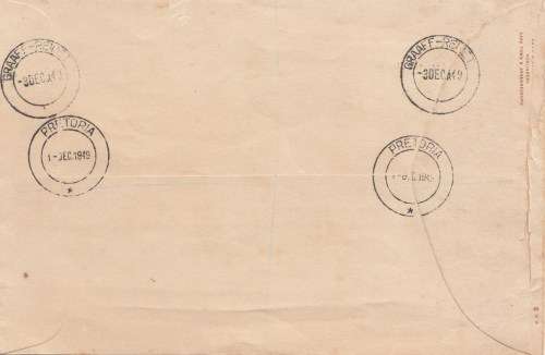 Union - 1949 - Voortrekker Monument - Registered letter - Some toning spots