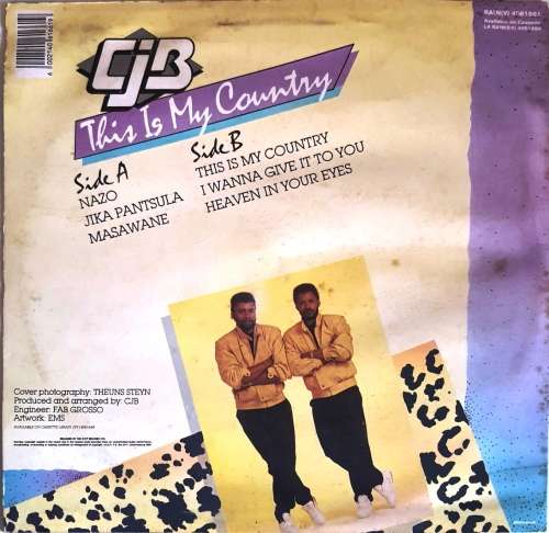 LP,CJB,THIS IS MY COUNTRY,Record:VG+,Cover:VG,Press:SA,Label:Sound Rays,CAT:RAIN 4061661,Kwaito