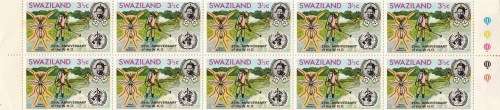Swaziland, Block of 10 stamps, MH, 25th Anniversary of W.H.O