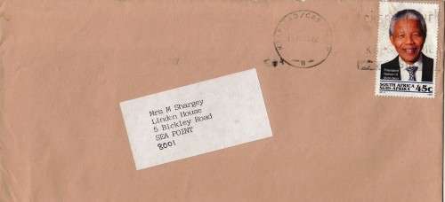 RSA- 1994 - Cover to Cape Town - Mandela