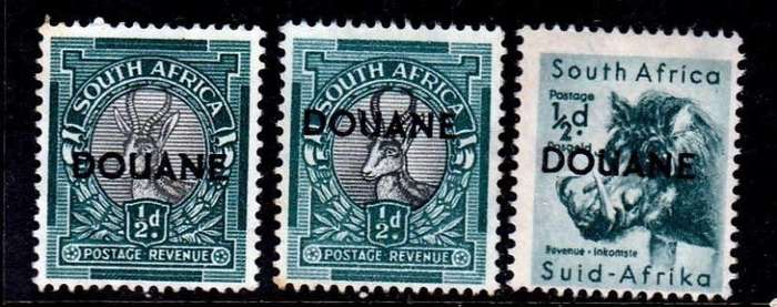 South Africa,Overprinted Douane stamps,VFU