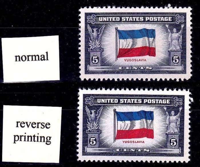 US,Scott #917b,MNH,1943,Reverse printing error