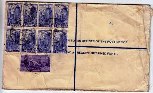 India,1953 airmail entire from Madras to Cape Town,KGVI,Stunning!