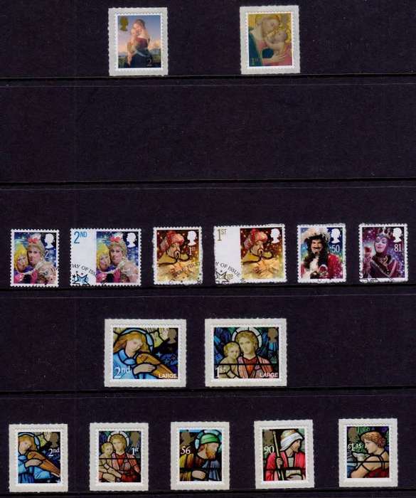 Great Britain,A selection of Christmas Stamps, All self adhesive are MNH.Other stamps are VFU and MH