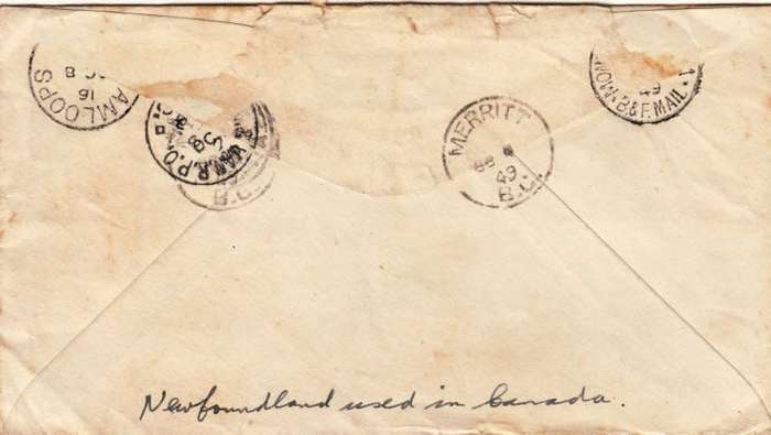 Canada,Newfoundland,1950,Registered cover to South Africa